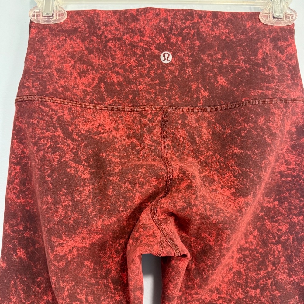 LULULEMON Wunder Train HR‎ Crop Pants Womens 6 Orange 23” Inseam LW6BUFS - Picture 3 of 8